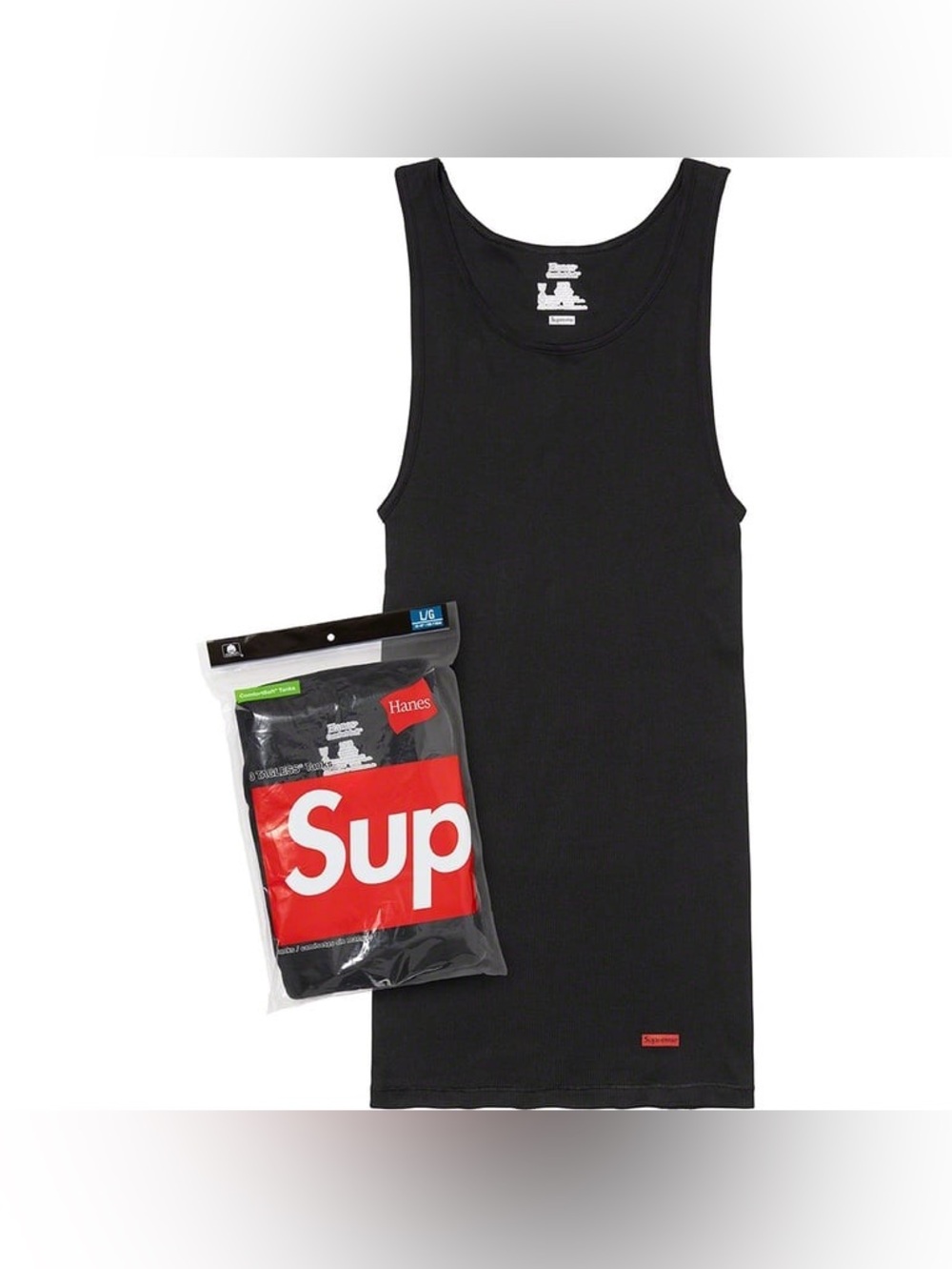 Supreme x Hanes Tank Tops (3 Pack) Black Cotton Stamped Box Logo Men’s Size XXL